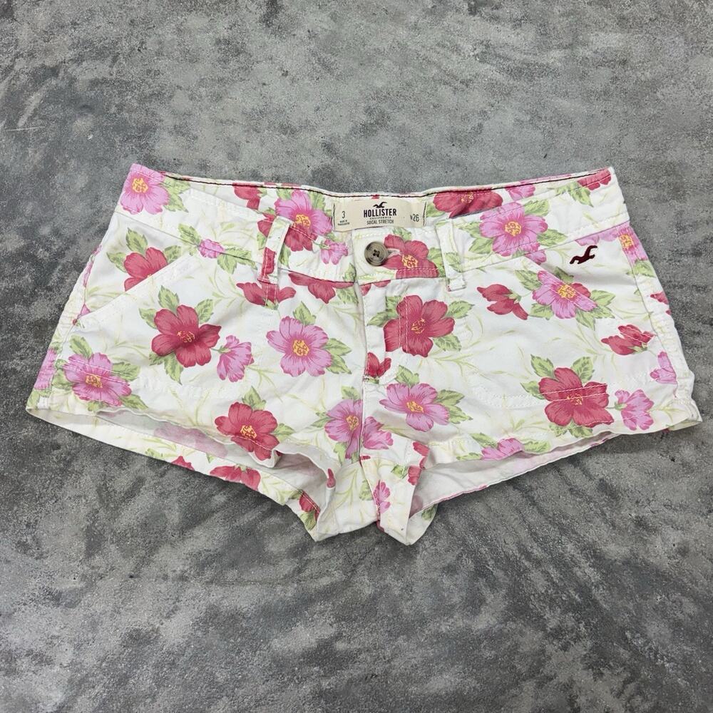 Hollister Floral y2k 2000s Short Shorts Womens Size 3 Low Rise Multicolor Floral